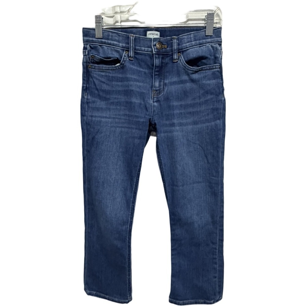 Crewcuts Kids Straight Leg Jeans Size 10 Medium Wash Stretch Denim Classic Blue